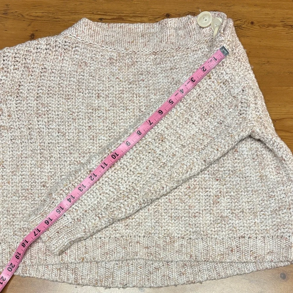 J. Crew Textured Knit Sweater‎ - Cream/Pink With Button Neck
